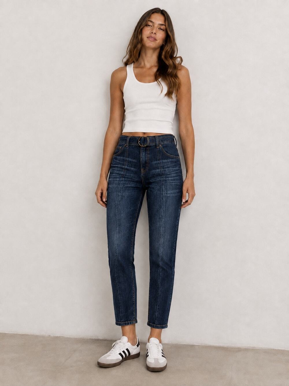 Pilcro Anthropologie Jeans Womens 28 Dark Wash Belted Tapered Denim Stretch